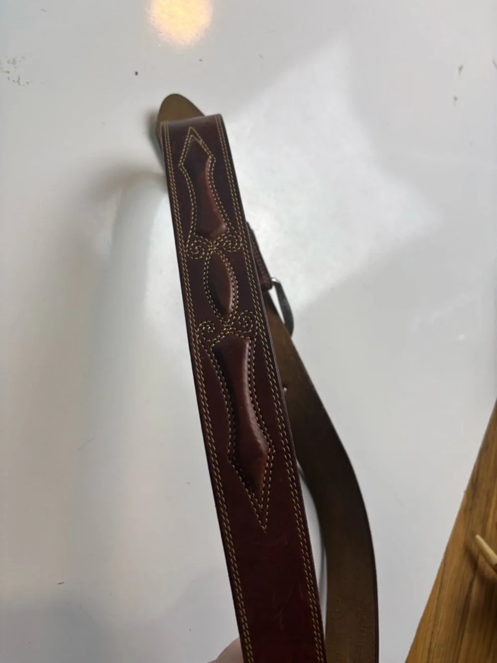 SILVER CREEK Brown padded mens leather belt‎ sz 38